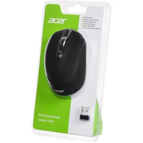 Мышь Acer OMR050 черный оптическая 1600dpi беспров. BT/Radio USB 6but (ZL.MCEEE.00B)