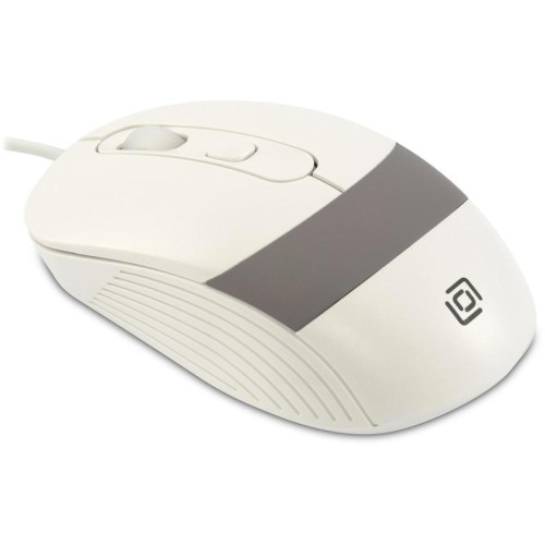 Мышь Oklick 310M белый/серый оптическая 2400dpi USB для ноутбука 4but (1869103)