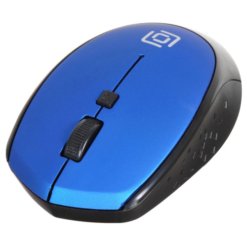 Мышь Oklick 488MW черный/синий оптическая 1600dpi беспров. USB для ноутбука 4but (1196569)