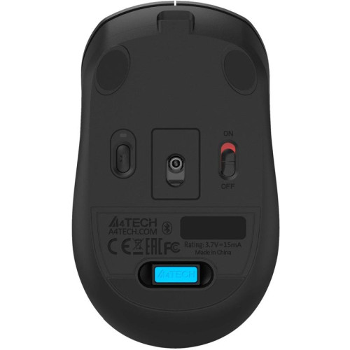 Мышь A4Tech Fstyler FB26CS Air2 серый/черный оптическая 2000dpi silent беспров. BT/Radio USB для ноутбука 4but (FB26CS AIR2 SMOKY GREY)