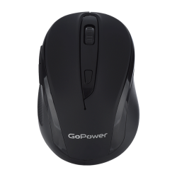 Мышь/ Мышь беспроводная GoPower GPM03 классическая USB бесшумная Soft-Touch черный (1/100)