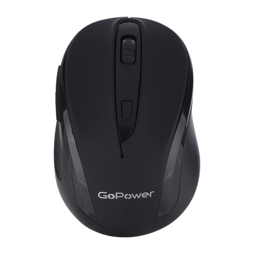 Мышь/ Мышь беспроводная GoPower GPM03 классическая USB бесшумная Soft-Touch черный (1/100)