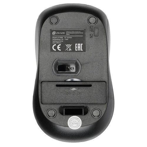 Мышь Oklick 675MW черный/синий оптическая 1200dpi беспров. USB для ноутбука 3but (1025918)