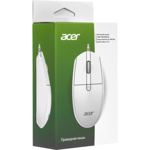 Мышь Acer OMW401 белый оптическая 2000dpi USB 4but (ZL.MCEEE.030) Мышь Acer OMW401 белый оптическая 2000dpi USB 4but (ZL.MCEEE.030)