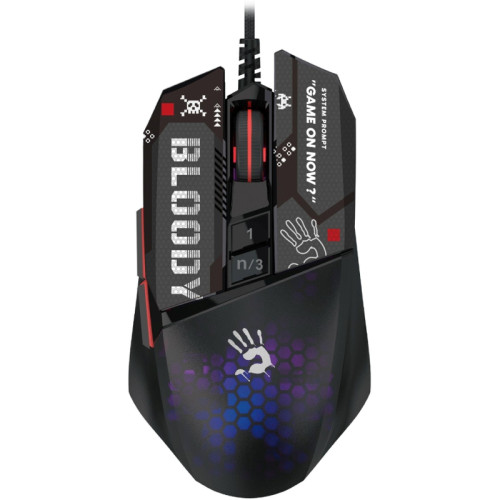 Мышь A4Tech Bloody W60 Max Mini черный/рисунок оптическая 12000dpi USB 9but