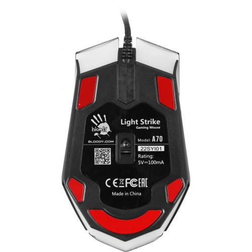 Мышь A4Tech Bloody A70 черный оптическая 6200dpi USB 8but (A70 MATTE BLACK)