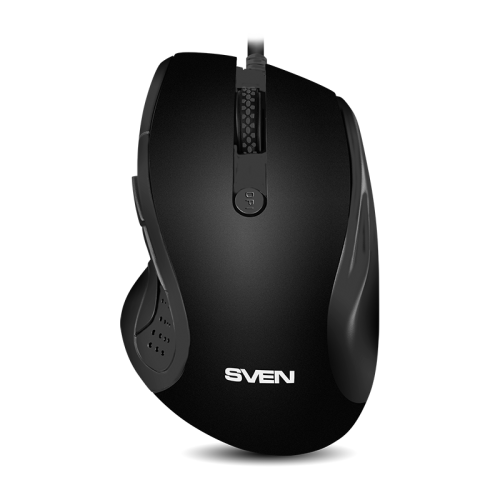 Мышь SVEN RX-113  (5+1кл. 800-2000DPI,  Soft Touch, каб. 1,5м, блист.) USB чёрная