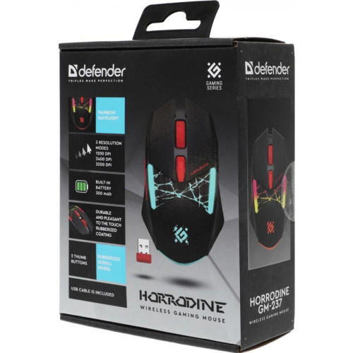 Мышь DEFENDER HORRODINE GM-237 BLACK 52237