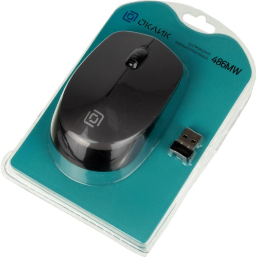 Мышь Oklick 486MW черный/серый оптическая 1600dpi беспров. USB для ноутбука 3but (1196552)