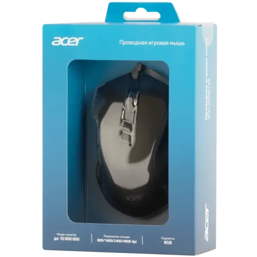 Мышь игровая компьютерная/ Проводная игровая мышь ACER OMW150 Wired USB Gaming Mouse (4800dpi) RGB (8but) black