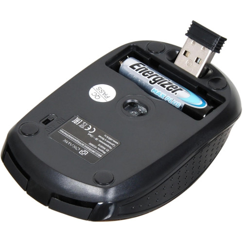 Мышь Oklick 455MW черный оптическая 1600dpi беспров. USB для ноутбука 6but (945818)
