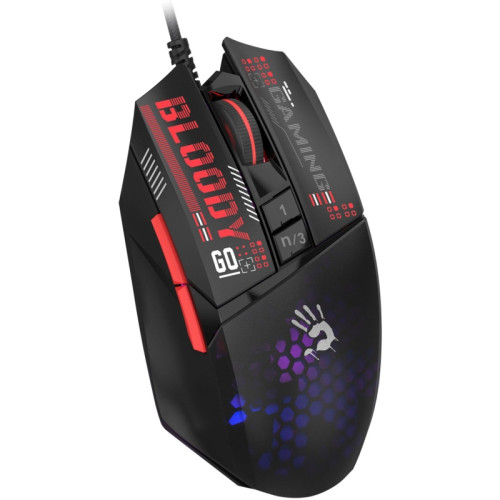 Мышь A4Tech Bloody W60 Max Mini черный/рисунок оптическая 12000dpi USB 9but