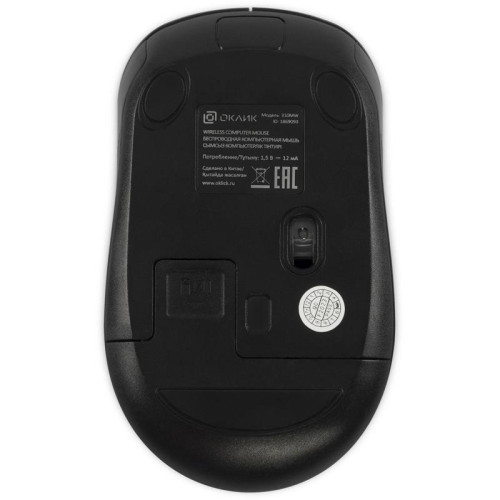 Мышь Oklick 310MW черный/красный оптическая 3200dpi беспров. USB для ноутбука 4but (1869093)