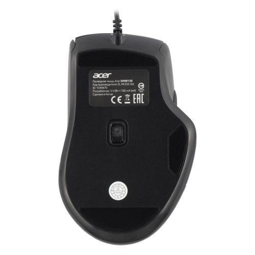 Мышь Acer OMW130 черный оптическая 3600dpi USB 6but (ZL.MCEEE.00J)