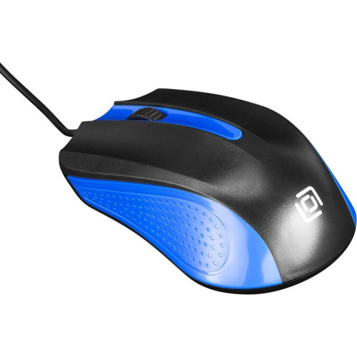 Мышь Oklick 225M черный/синий оптическая 1200dpi USB 3but (288233)