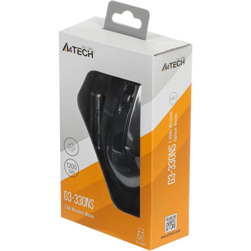 Мышь A4Tech G3-330NS черный оптическая 1200dpi silent беспров. USB 3but
