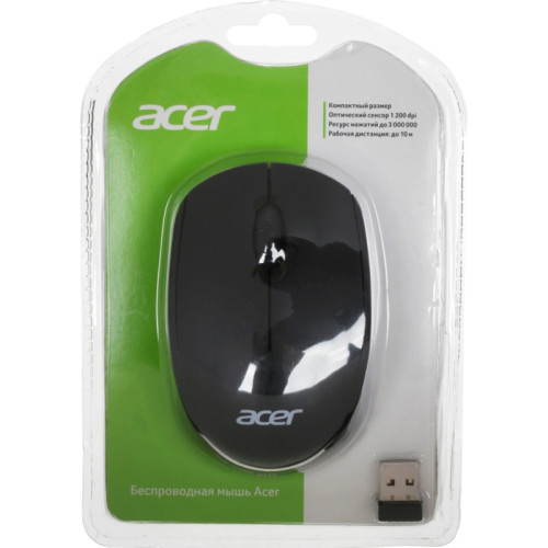 Мышь компьютерная/ Беспроводная мышь ACER OMR020 оптическая (1200dpi) беспроводная для ноутбука (3but) black Мышь компьютерная/ Беспроводная мышь ACER OMR020 оптическая (1200dpi) беспроводная для ноутбука (3but) black