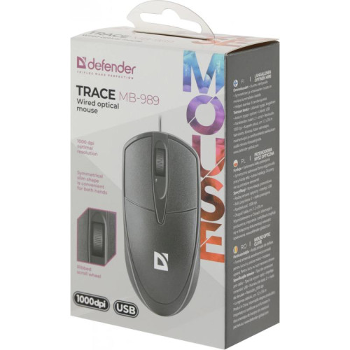 Мышь DEFENDER USB OPTICAL TRACE MB-989 BLACK 52989