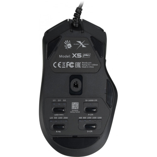 Мышь A4Tech Bloody X5 Pro черный оптическая 16000dpi USB 9but