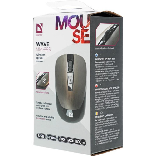 Мышь DEFENDER USB OPTICAL WRL MM-995 BRONZE 52992 WAVE