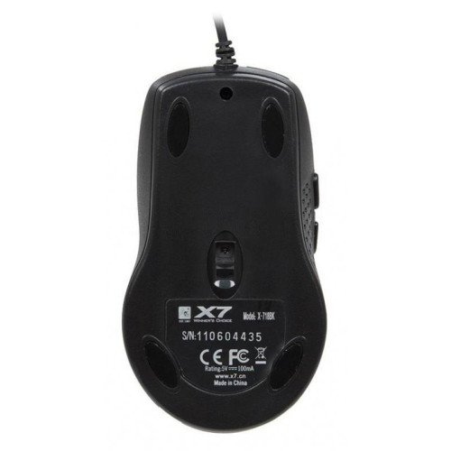 Мышь A4Tech X-718BK черный оптическая 3000dpi USB 6but (X-718BK USB)