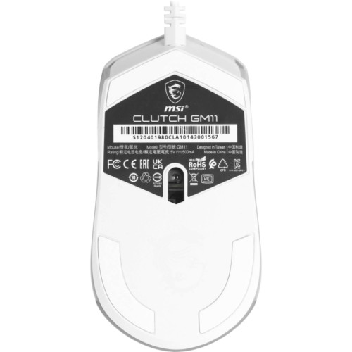 Мышь MSI Clutch GM11 белый оптическая 5000dpi USB 5but (S12-0401980-CLA)