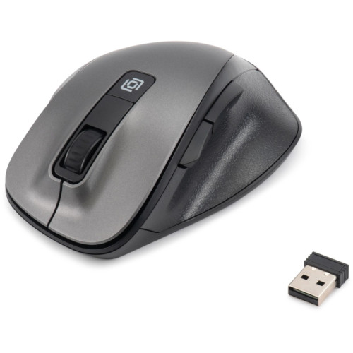 Мышь Oklick 504MW черный/серый оптическая 1600dpi silent беспров. USB 6but (2004736)