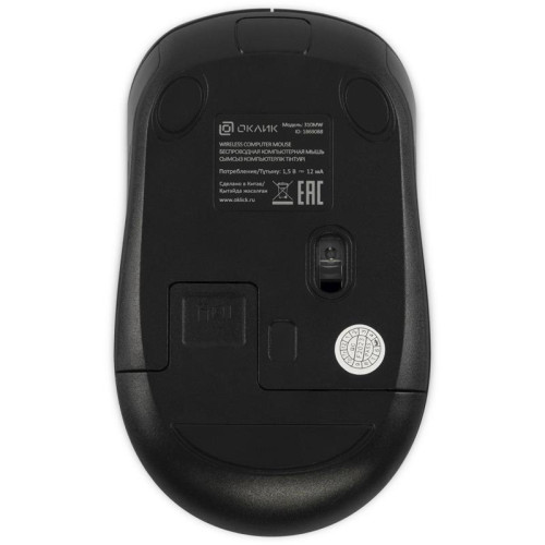 Мышь Oklick 310MW черный/серый оптическая 3200dpi беспров. USB для ноутбука 4but (1869088)