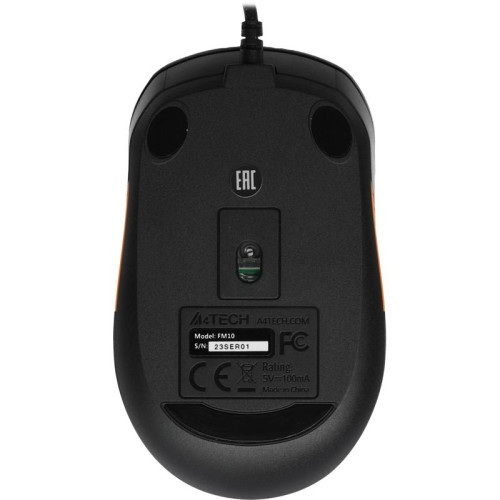 Мышь A4Tech Fstyler FM10 черный/оранжевый оптическая 1600dpi USB 4but (FM10 ORANGE)