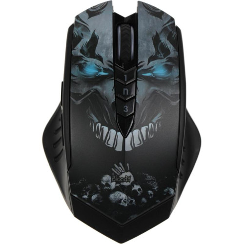 Мышь A4Tech Bloody R80 Plus Skull черный/рисунок оптическая 5000dpi беспров. USB 7but (R80 PLUS (SKULL))