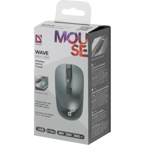 Мышь DEFENDER WRL WAVE MM-995 GREY 52993