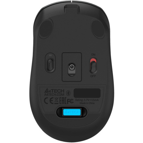 Мышь A4Tech Fstyler FB26CS Air2 серый/черный оптическая 2000dpi silent беспров. BT/Radio USB для ноутбука 4but (FB26CS AIR2 SMOKY GREY)