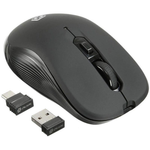 Мышь Oklick 610MWC черный оптическая 1600dpi беспров. USB/USB-C для ноутбука 6but (1158012)