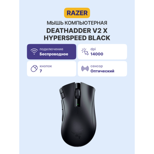 Игровая мышь Razer Deathadder V2 X HyperSpeed/ Razer Deathadder V2 X HyperSpeed