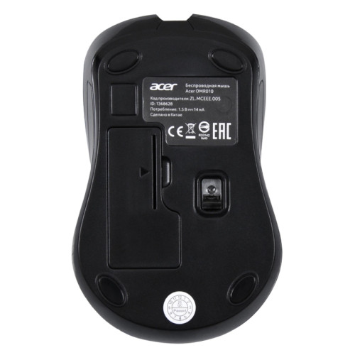 Мышь Acer OMR010 черный оптическая 1200dpi беспров. USB 3but (ZL.MCEEE.005)