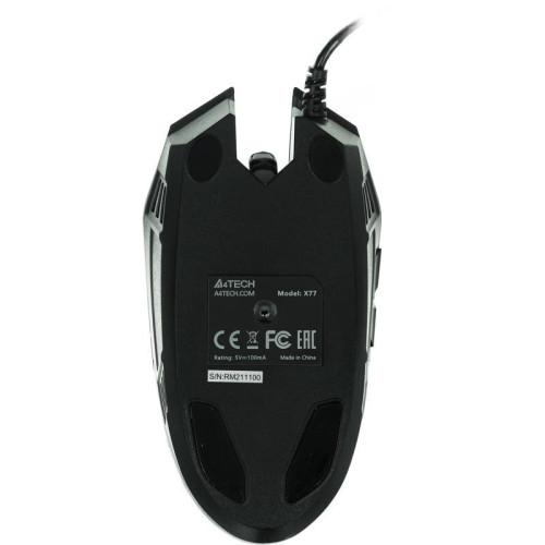 Мышь A4Tech X77 черный оптическая 2400dpi USB 8but (X77 (MAZE))