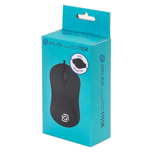 Мышь Oklick 115SR черный оптическая 1000dpi USB для ноутбука 3but (492888)