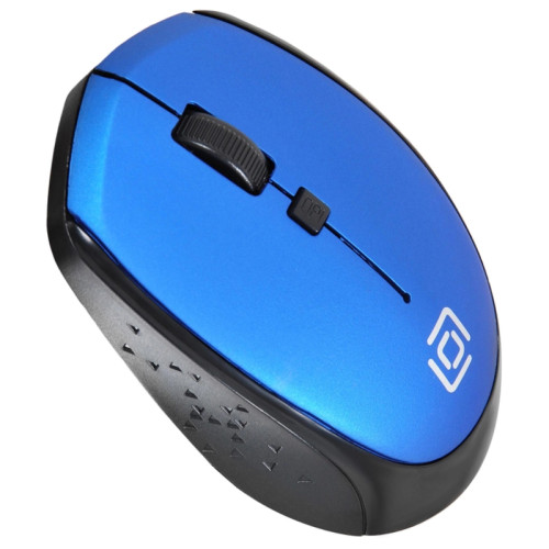 Мышь Oklick 488MW черный/синий оптическая 1600dpi беспров. USB для ноутбука 4but (1196569)