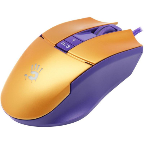 Мышь A4Tech Bloody L65 Max желтый/фиолетовый оптическая 12000dpi USB 6but (L65 MAX/ROYAL VIOLET)