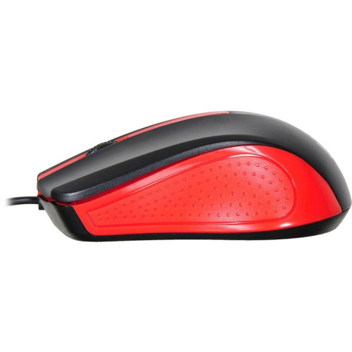 Мышь Oklick 225M черный/красный оптическая 1200dpi USB для ноутбука 3but (288237)