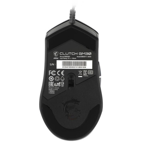 Мышь MSI Clutch GM30 черный оптическая 6200dpi USB2.0 6but (S12-0401850-D22)