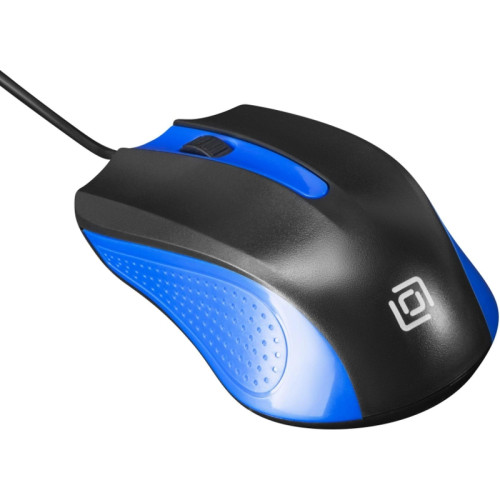 Мышь Oklick 225M черный/синий оптическая 1200dpi USB 3but (288233)
