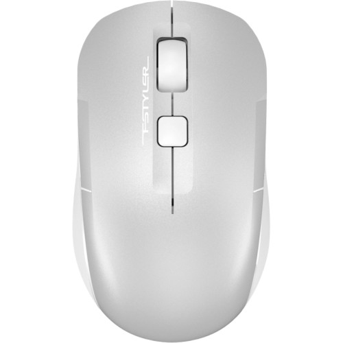 Мышь A4Tech Fstyler FB26CS Air2 серебристый/белый оптическая 2000dpi silent беспров. BT/Radio USB для ноутбука 4but (FB26CS AIR2 ICY WHITE)