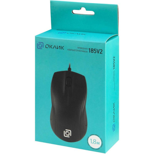 Мышь Oklick 185V2 проводная оптическая, черный, 3 кнопки, 1200dpi, USB