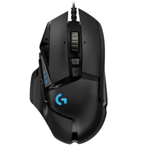 Мышь игровая Logitech Bad Pack G502 Hero16K черная, оптическая (Hero25K) , 100-25600dpi, 1мс, USB 2.1м, 11 кнопок (2 механика), RGB подсветка, утяжелители, под правую руку