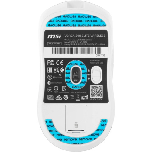Мышь MSI VERSA 300 ELITE W белый оптическая 26000dpi беспров. BT/Radio USB 5but (S12-4301450-CLA)