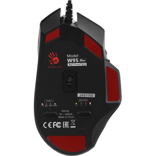 Мышь A4Tech Bloody W95 Max черный оптическая 12000dpi USB 6but (W95 MAX STONE BLACK)