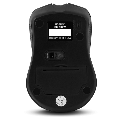 Беспроводная мышь SVEN RX-400W чёрная (3+1кл. 600/1000/1400DPI, блист)