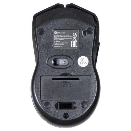 Мышь Oklick 495MW черный/золотистый оптическая 1600dpi беспров. USB для ноутбука 6but (998168)