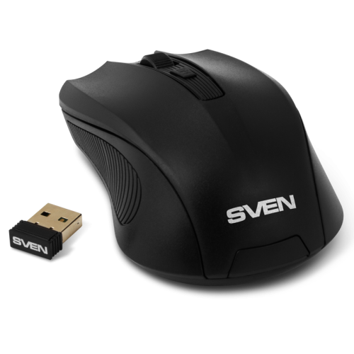 Беспроводная мышь SVEN RX-400W чёрная (3+1кл. 600/1000/1400DPI, блист)